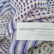 Load image into Gallery viewer, Hoss Intropia Blouse 100% Silk Frilly Mock Neck Ditsy Floral Lilac Chiffon UK 8
