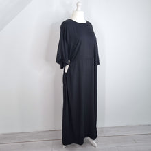 Load image into Gallery viewer, Never Fully Dressed Dress Maxi Black Side Cutout Lagenlook Kaftan Plus Size 24
