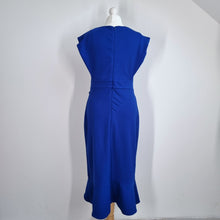 Load image into Gallery viewer, Coast Midi Dress Occasion 14 Cobalt Blue Ruffles Cocktail Wedding Guest Lined
