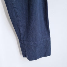 Load image into Gallery viewer, 120% Lino Linen Trousers 8 Navy Blue Cigarette Low Rise Slim Fit Work Summer
