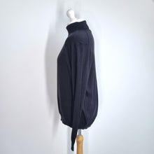 Load image into Gallery viewer, Woolovers Rollneck Jumper Black Large Silk Cotton Blend Turtleneck Fine Knit

