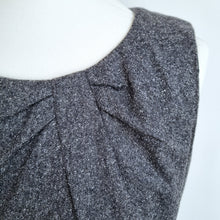 Load image into Gallery viewer, Monsoon Shift Dress Wool Blend UK 12 Sleeveless Grey Lined Work Office Tweed
