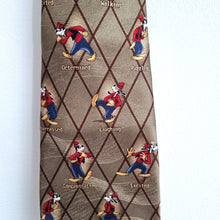 Load image into Gallery viewer, Disney Goofy Silk Tie Mickey &amp; Co Character Pose Novelty Vintage Cartoon Necktie

