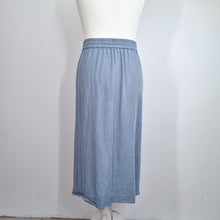 Load image into Gallery viewer, JD Williams Midi Skirt UK 30 Linen Blend Pockets Blue A Line Elasticated Waist
