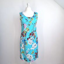 Load image into Gallery viewer, Pomodoro Outfit Dress Jacket Turquoise Floral Cotton Mother Bride Occasion 16
