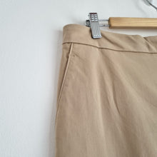 Load image into Gallery viewer, M&amp;S Beige Trousers Straight Leg UK 16 Tailored Smart Casual Chino Neutral Cotton
