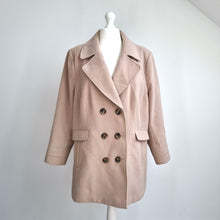 Load image into Gallery viewer, BM Collection Pea Coat UK 24  Beige Double Breasted Smart Camel Style Jacket
