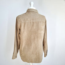 Load image into Gallery viewer, Marks &amp; Spencer Shirt Faux Suede Beige Blouse Top Chamois Button Down Size 16
