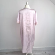 Load image into Gallery viewer, Marlon Nylon Satin Nightdress UK 20 22 Pastel Pink Lace Trim Midi Camisole
