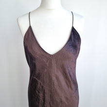 Load image into Gallery viewer, T Alexander Wang Slip Dress Medium NEW Velvet Brown Silk Blend Maxi Evening
