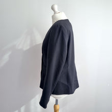 Load image into Gallery viewer, M&amp;S Per Una Black Blazer UK 12 Gold Button Double Breasted Tailored Jacket Work
