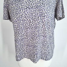 Load image into Gallery viewer, Whistles T-shirt Leopard Print Lilac Medium 100% Cotton Top Animal Short Sleeve
