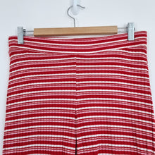 Load image into Gallery viewer, Monki Co-ord Outfit Flared Trousers Crop Top Striped Red White Jersey Medium
