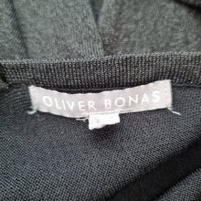 Load image into Gallery viewer, Oliver Bonas Metallic Dress UK 8 Black Lurex Knit Open Back Long Sleeves Party
