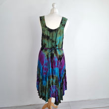 Load image into Gallery viewer, Vintage Advance Apparels Dress Tie-Dye Hippie Boho Festival Lace Up Midi 14 16
