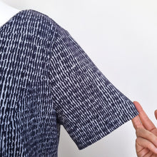 Load image into Gallery viewer, Mantaray Dress Tunic Mini Pockets UK 20 Navy Blue Short Sleeves Woven Lagenlook
