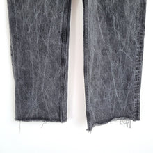 Load image into Gallery viewer, Zara Jeans Straight Leg Black Acid Wash Stonewashed Wide High Rise Denim 18
