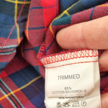 Load image into Gallery viewer, Vintage Jaeger Shirt Checked Plaid Red Cotton Wool Corduroy Collar Small 10 12
