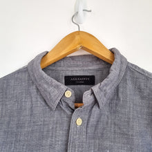 Load image into Gallery viewer, AllSaints Mens Shirt Linen Cotton Blend XL Light Blue Long Sleeves Chambray
