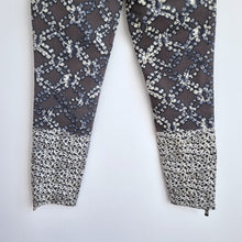 Load image into Gallery viewer, Supertrash Slim Fit Trousers Patterned Small Grey White Contrast Hem Zip Detail

