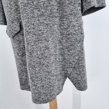 Load image into Gallery viewer, Toast Dress Tunic Wool Blend Sweater Mini Shift Tweed Grey Pocket Lagenlook 14
