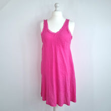 Load image into Gallery viewer, 100% Linen Dress Hot Pink Made in Italy Slip Skater Sleeveless Casual One Size
