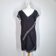 Load image into Gallery viewer, Principles Party Dress Black UK 14 Beaded Sparkly Lined Chiffon Cocktail Sequins
