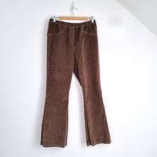 Load image into Gallery viewer, Cotton Traders Corduroy Trousers UK 16 Brown Elastic Waist Bootcut Flare High
