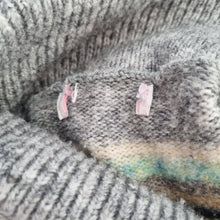 Load image into Gallery viewer, JD Williams Jumper Roll Neck Striped UK 8 10 Grey Soft Knit Winter Cosy Pastel
