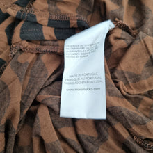Load image into Gallery viewer, Marimekko T-shirt Dress Brown Medium Geometric Print Long Sleeves Modal Casual
