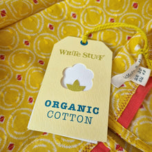 Load image into Gallery viewer, NEW White Stuff Top Yellow Blouse 100% Organic Cotton Pattern Short Sleeves 20
