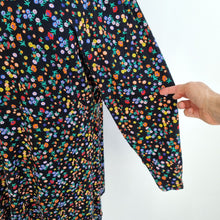 Load image into Gallery viewer, Marks &amp; Spencer Dress Jersey UK 24 Black Ditsy Floral Print Smock Tunic Casual
