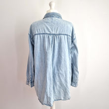 Load image into Gallery viewer, Next Denim Shirt Tunic XXL Light Blue Wash Longline Pearl Snap 100% Cotton Jean
