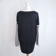 Load image into Gallery viewer, Wallis Jumper Tunic Colour-block Studded Grey Orange Work Office Wool Medium
