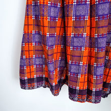 Load image into Gallery viewer, Handmade Tartan Co Ord Set Maxi Skirt Bustier Top Orange Purple UK 4 6 Lace
