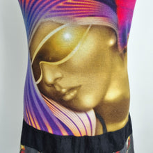 Load image into Gallery viewer, Vintage Custo Barcelona Dress Y2K UK 10 12 Graphic Print Mini Surreal Art Face
