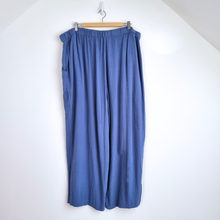 Load image into Gallery viewer, Yours Wide Leg Trousers 30 32 Plus Size Blue Pockets Palazzo Elastic High Waist
