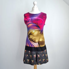 Load image into Gallery viewer, Vintage Custo Barcelona Dress Y2K UK 10 12 Graphic Print Mini Surreal Art Face

