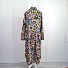 Load image into Gallery viewer, Monki Midi Dress Floral Print Small Button Down Oversized Long Sleeves Shirt
