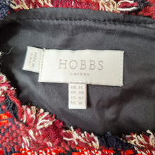 Load image into Gallery viewer, Hobbs London Tweed Dress UK 14 Red Black Houndstooth Bouclé Shift Occasion Work
