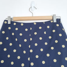 Load image into Gallery viewer, Boden Trousers Wide Leg Polka Dot Palazzo Dress Pants Navy Cotton High Rise 8
