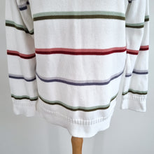 Load image into Gallery viewer, Barbour Jumper Women&#39;s Striped White Wetherlam Knit 100% Cotton Sweater 12
