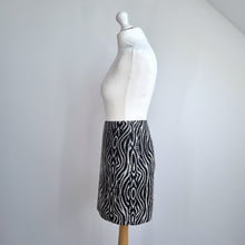 Load image into Gallery viewer, Next Mini Skirt Zebra UK 14 Black White Print Animal Office Party Lined Work
