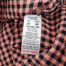 Load image into Gallery viewer, Next Checked Shirt Pink Black UK 20 Plaid Flannel 100% Cotton Lumberjack Blouse
