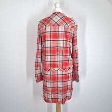 Load image into Gallery viewer, Pepe Jeans Shirt Dress Large Check Plaid Red Orange Tunic Long Sleeves Cotton
