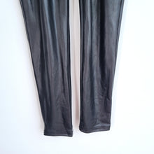 Load image into Gallery viewer, Mint Velvet Leggings Black Faux Leather Look High Rise Stretch Small Short

