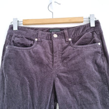 Load image into Gallery viewer, The White Company Corduroy Trousers UK 8 Dark Grey Slim Leg Ankle Zip Jeans
