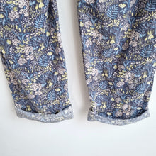 Load image into Gallery viewer, Next Floral Chino Trousers UK 14 Long Blue Print Cotton Blend Liberty Style
