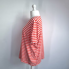 Load image into Gallery viewer, Marks &amp; Spencer Striped T-shirt UK 24 Pink Breton 100% Cotton Short Sleeve Top
