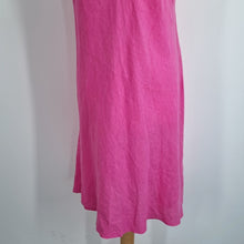 Load image into Gallery viewer, Dress 100% Linen Pink Made in Italy Slip Sleeveless Knee Length Cruise One Size
